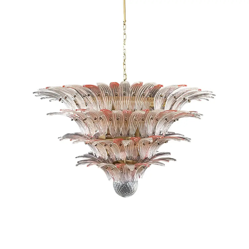 Murano Palmette Pink Trasparent Chandelier - view 18