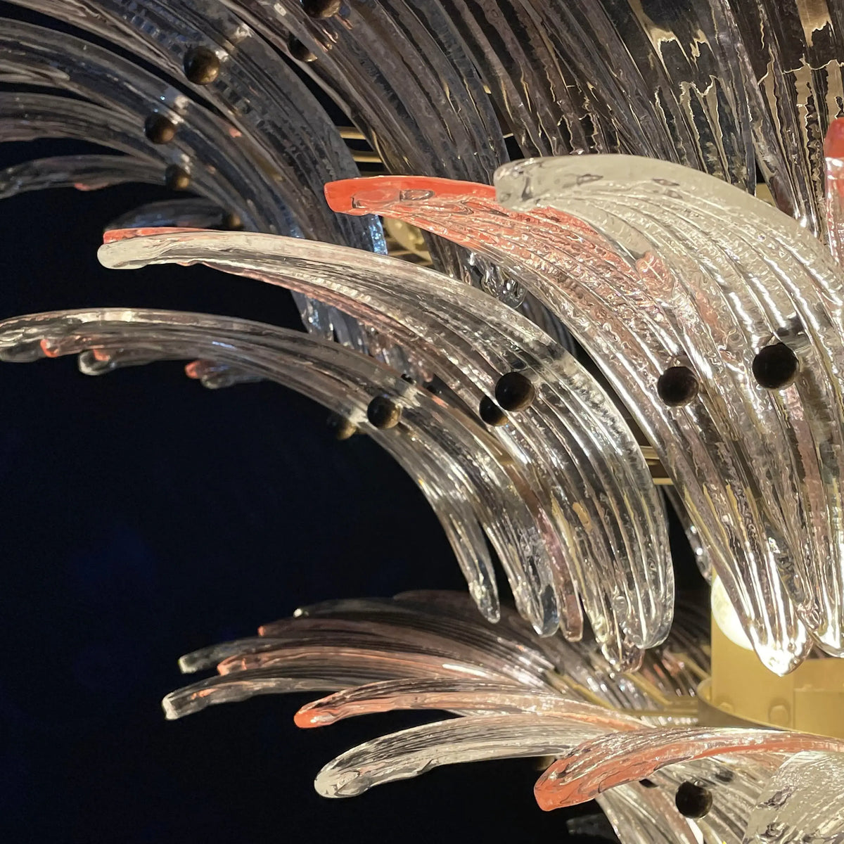 Murano Palmette Pink Trasparent Chandelier - view 14