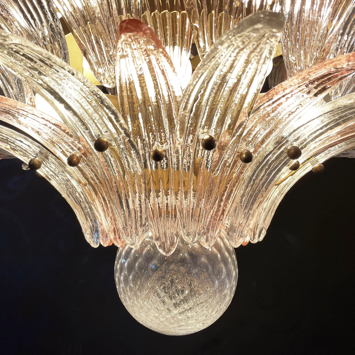 Murano Palmette Pink Trasparent Chandelier - view 11