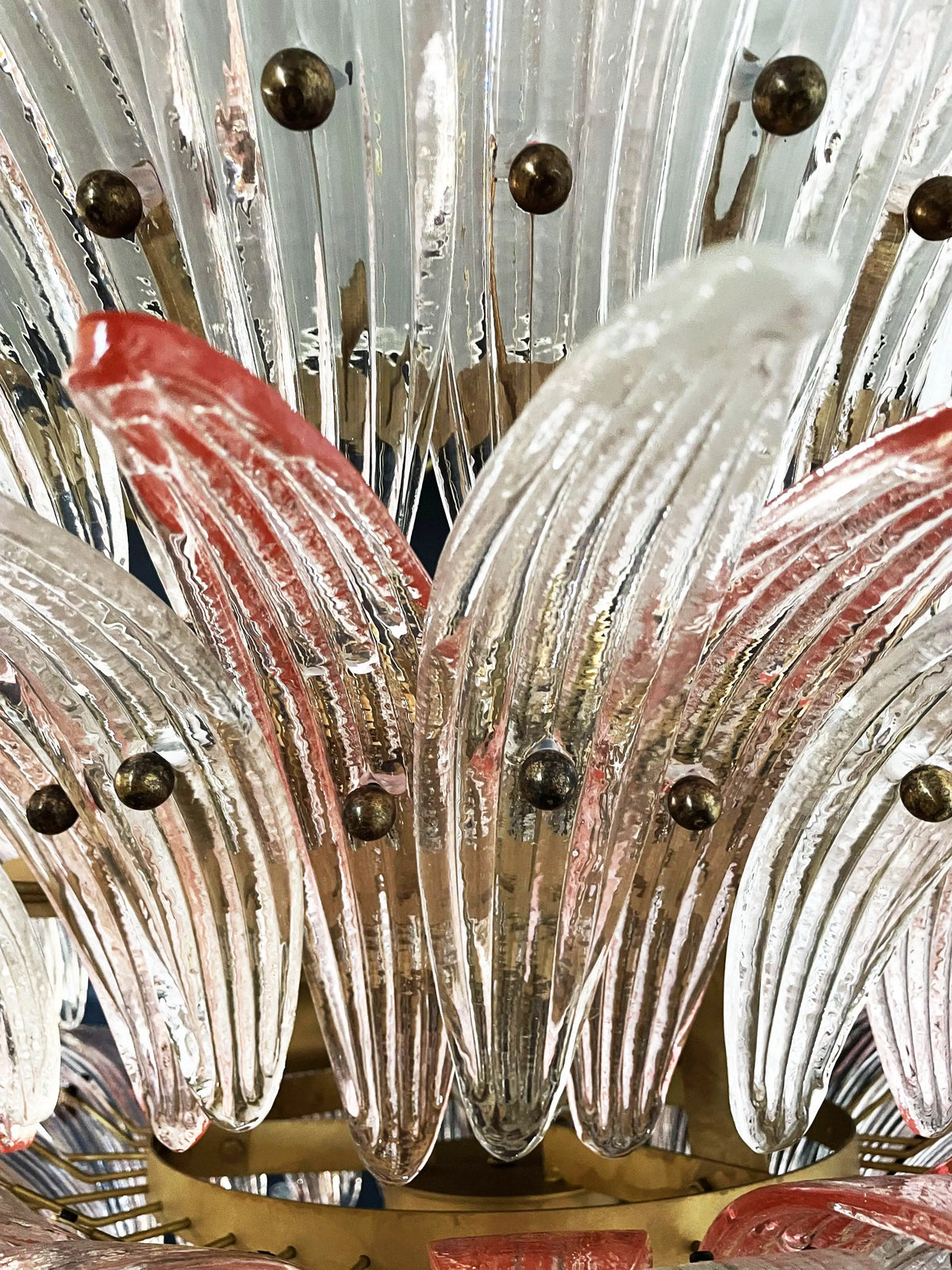 Murano Palmette Pink Trasparent Chandelier - view 13