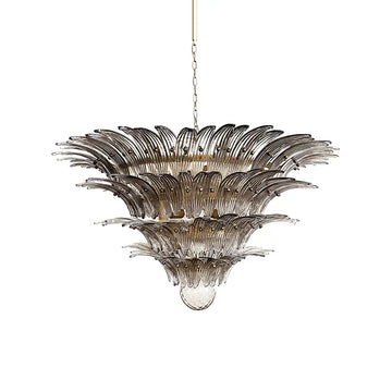 Murano Palmette Smoked Chandelier Glass