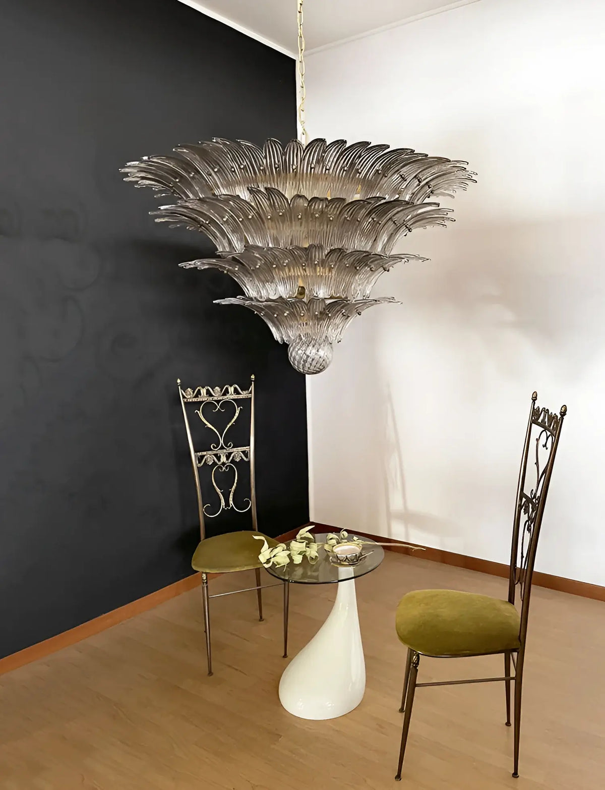 Murano Palmette Smoked Chandelier Glass - view 4