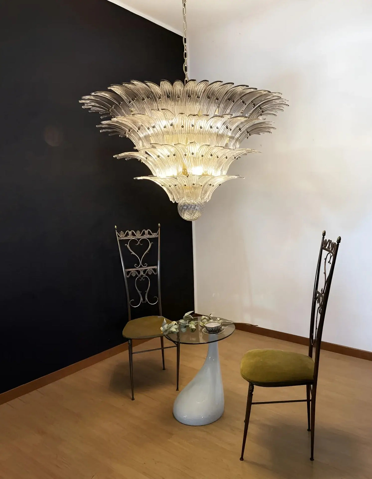 Murano Palmette Smoked Chandelier Glass - view 3