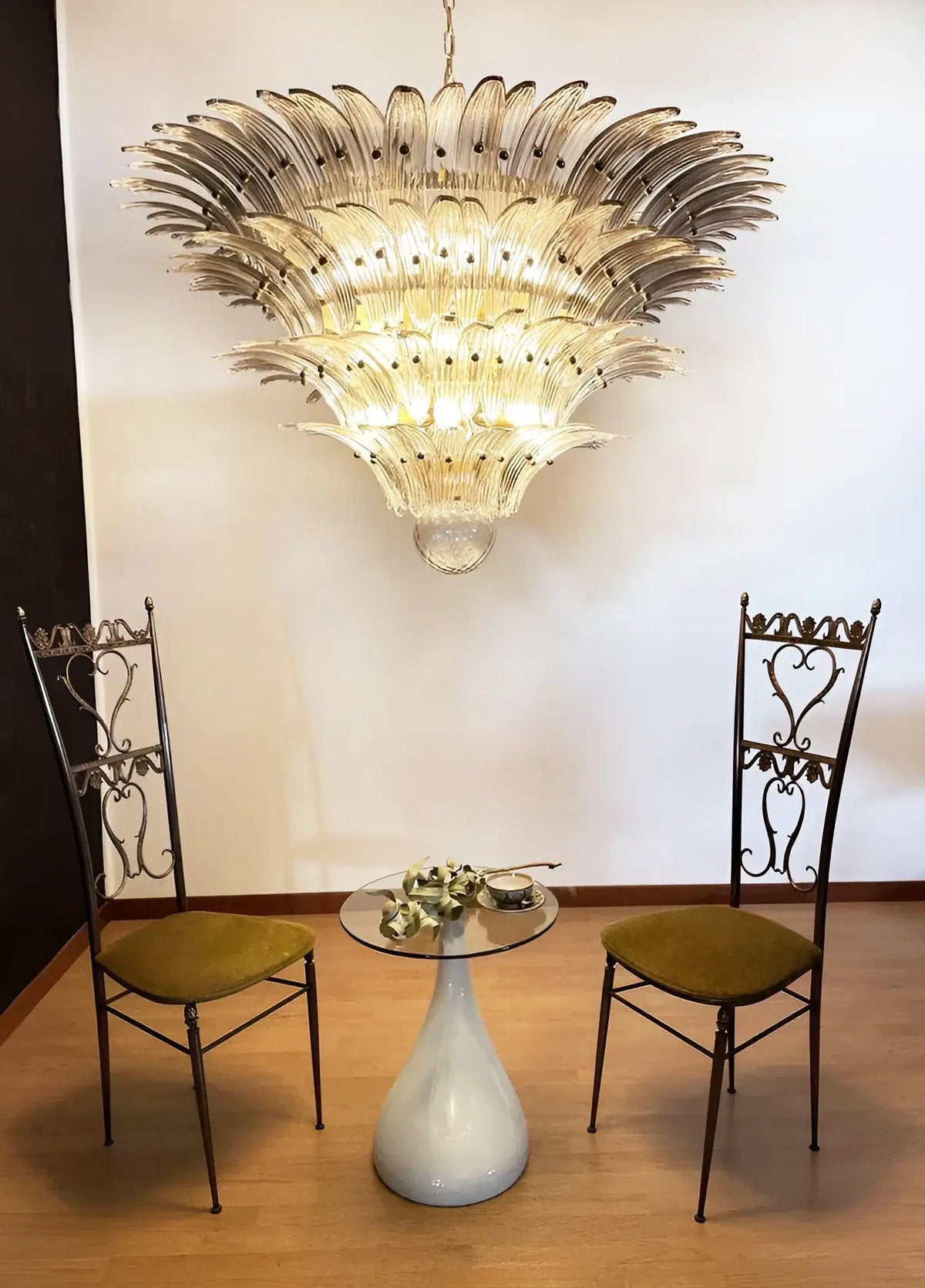 Murano Palmette Smoked Chandelier Glass - view 7