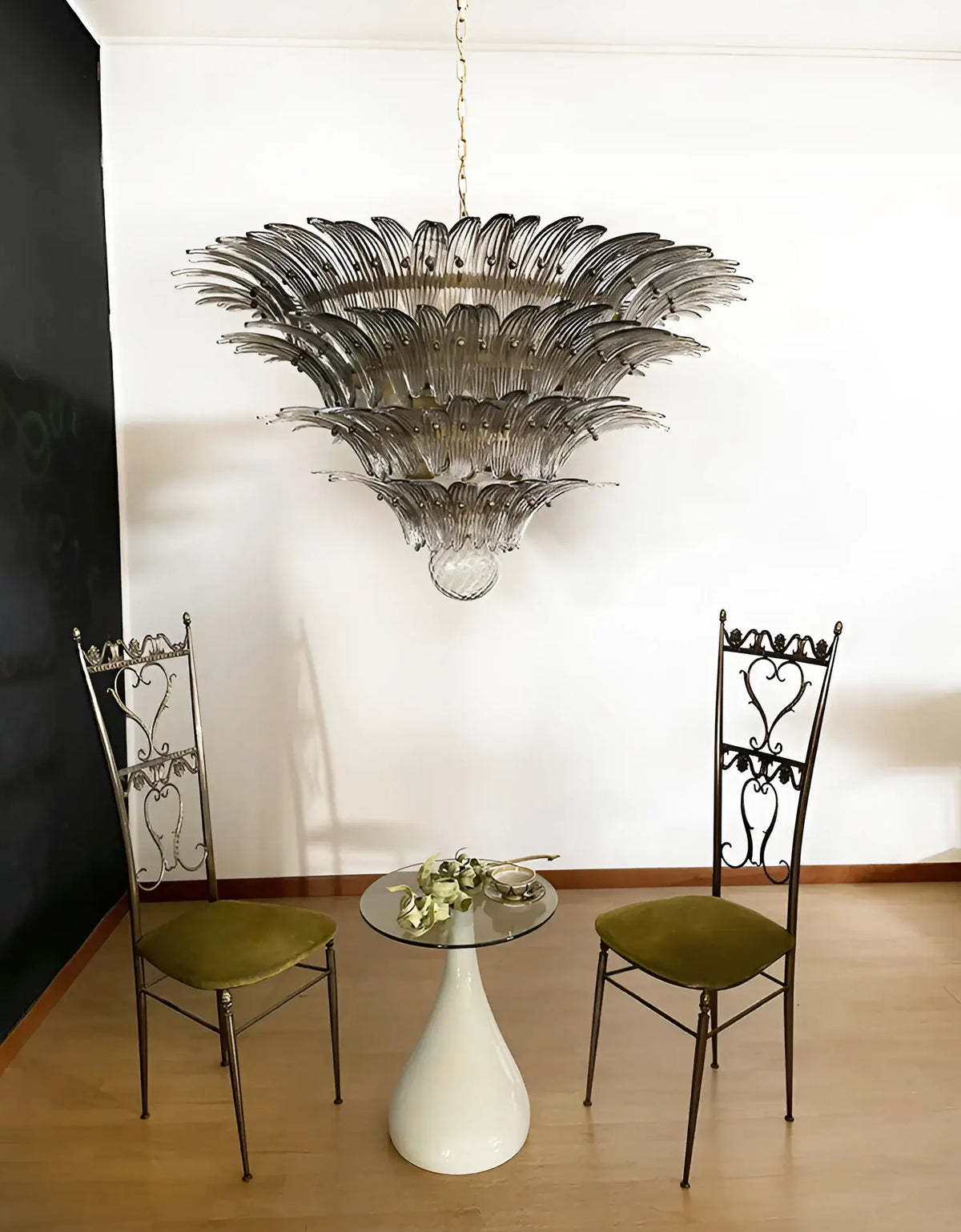 Murano Palmette Smoked Chandelier Glass - view 6
