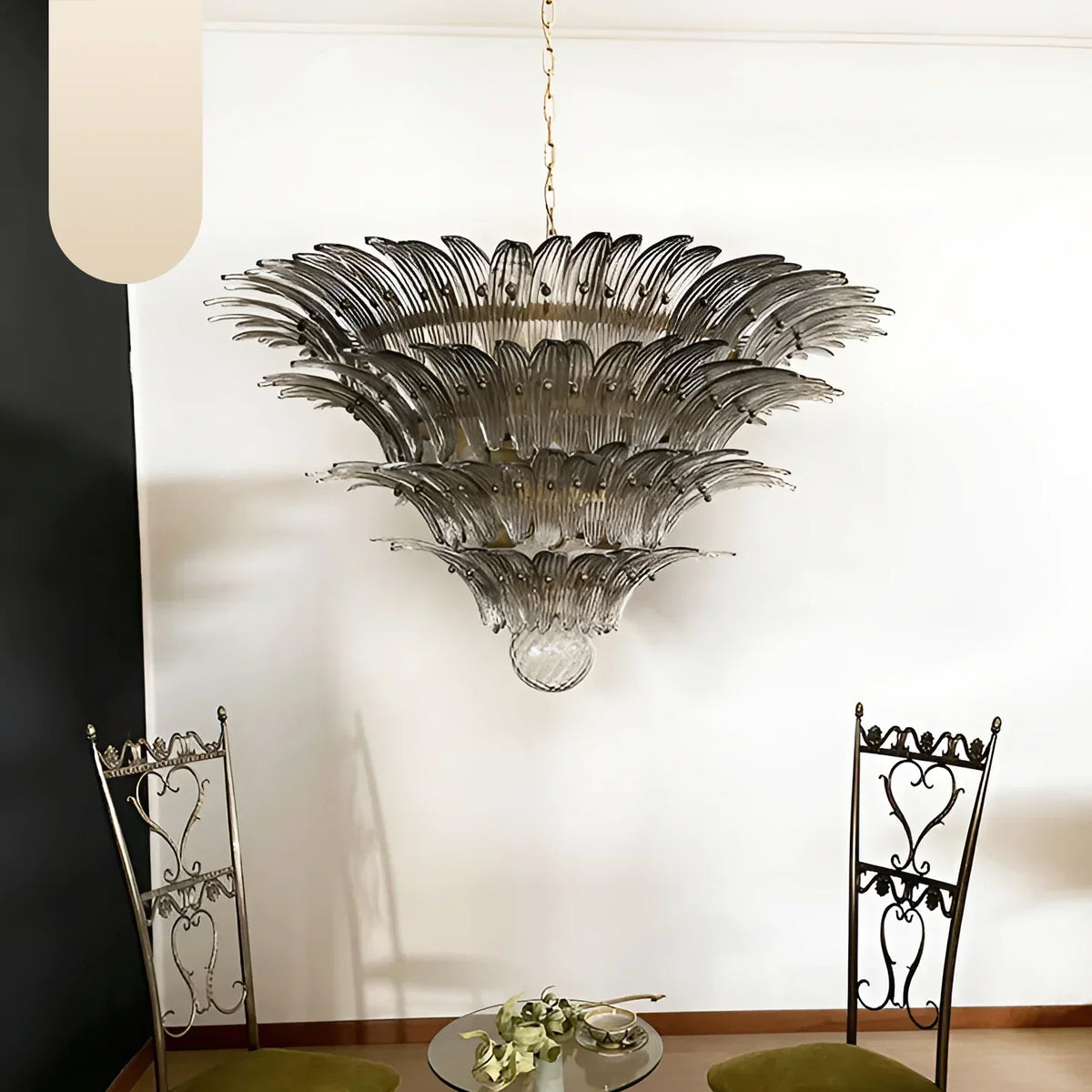 Murano Palmette Smoked Chandelier Glass - view 17