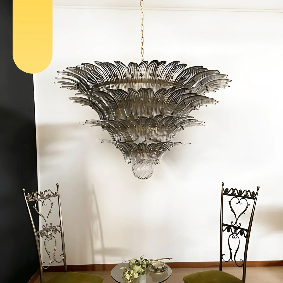 Murano Palmette Smoked Chandelier Glass - view 19