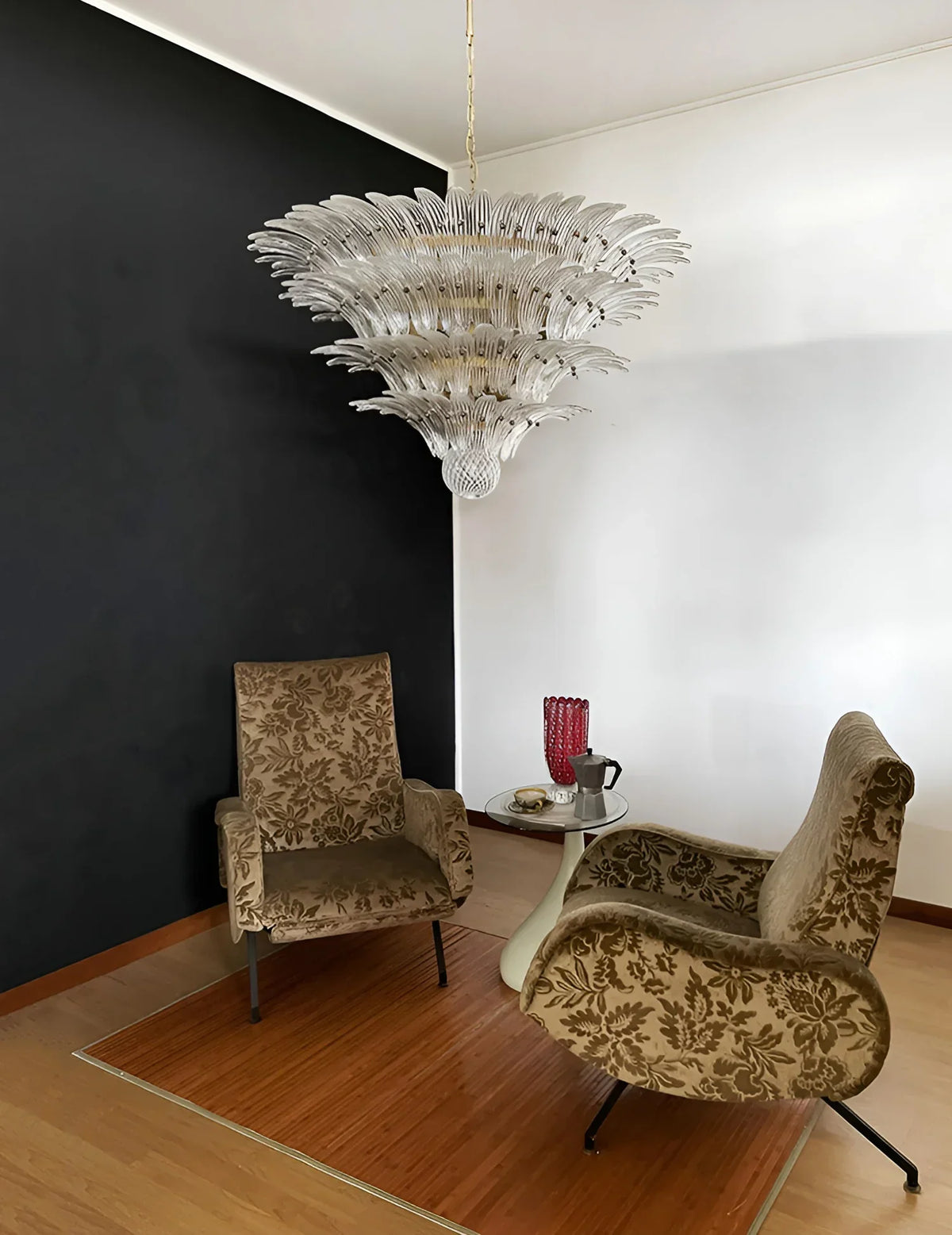 Murano Palmette Transparent Chandelier