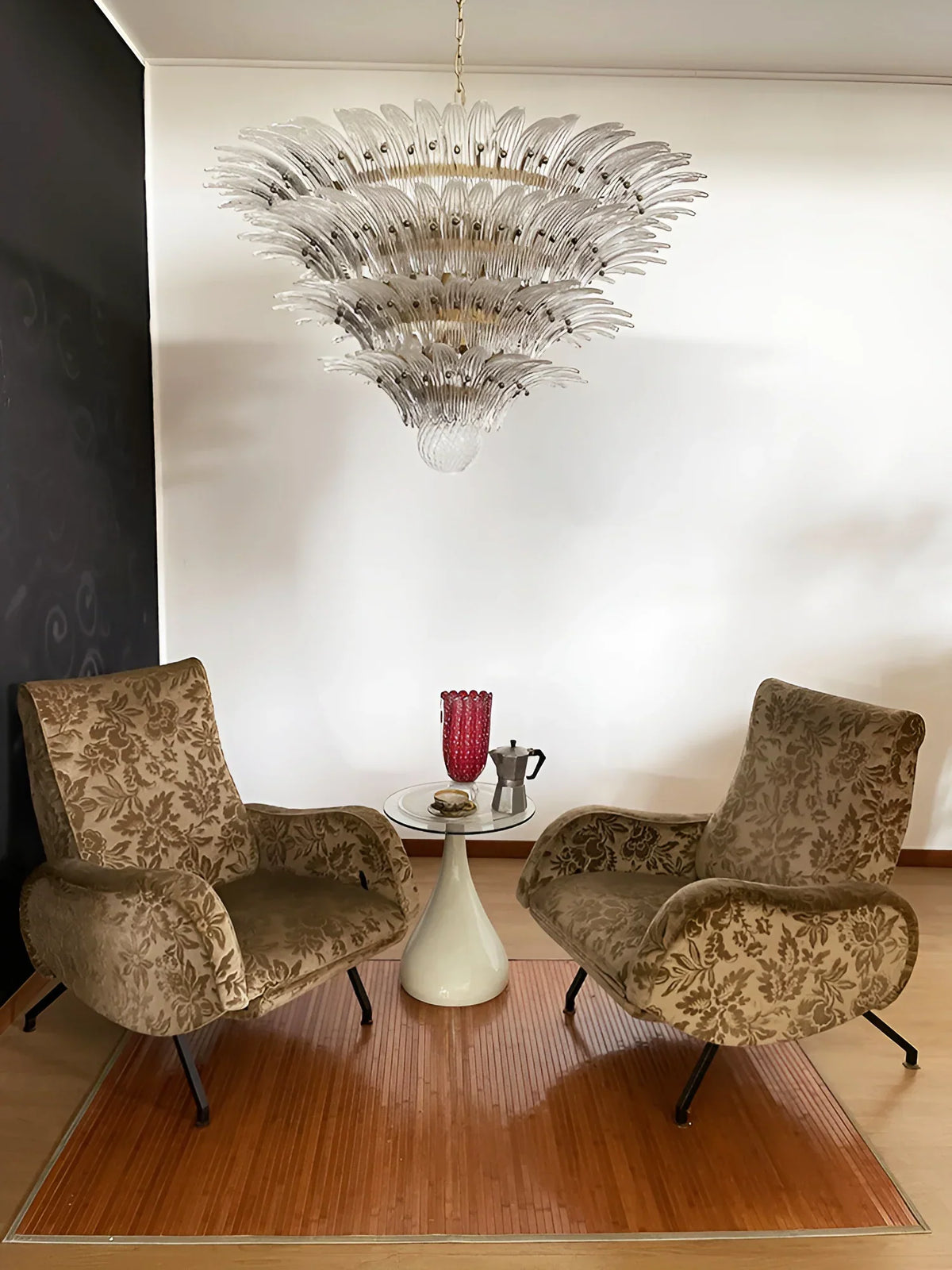 Murano Palmette Transparent Chandelier