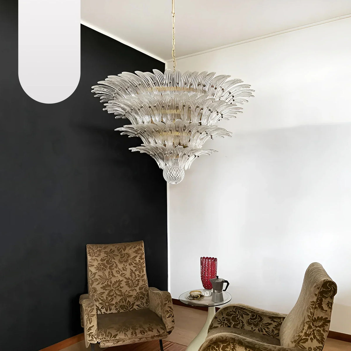 Murano Palmette Transparent Chandelier