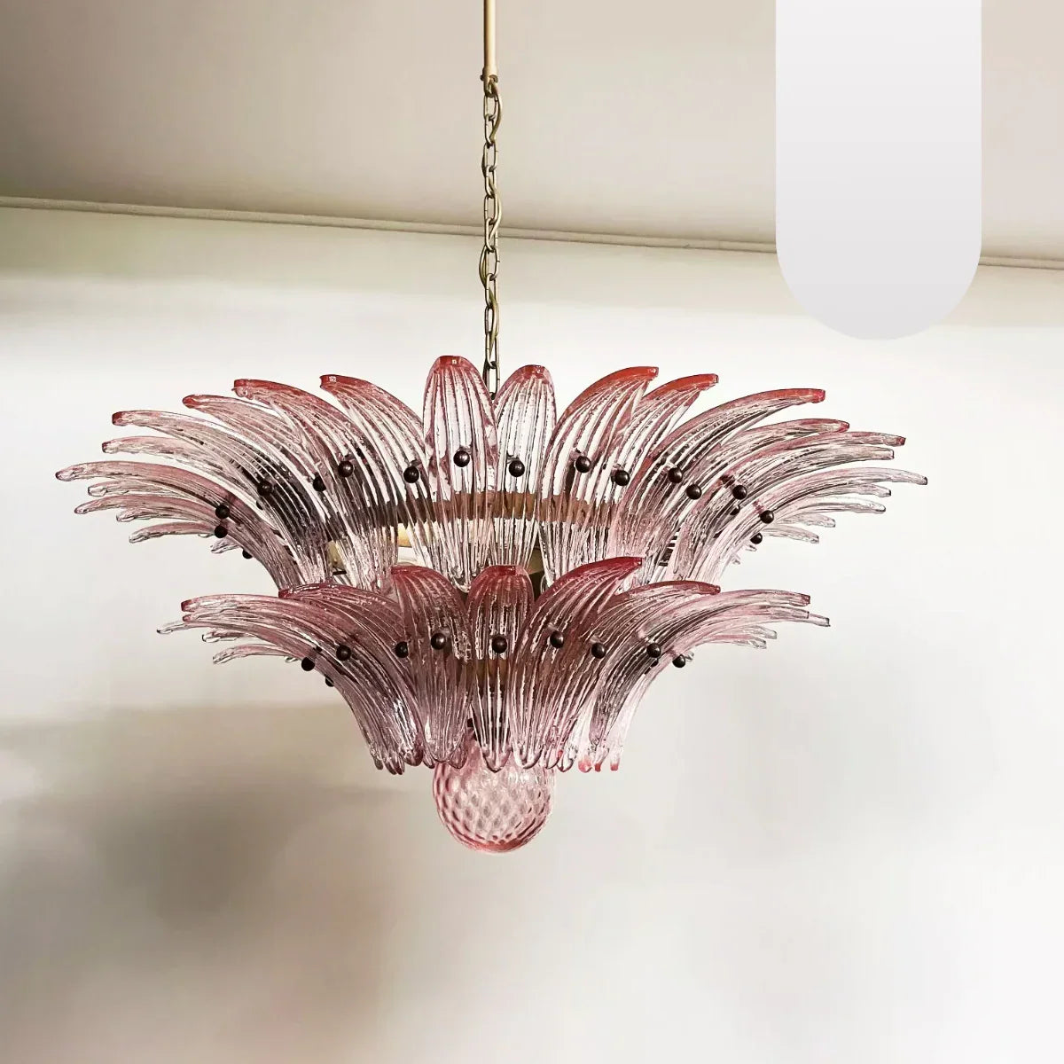 Murano Palmette Pink Chandelier