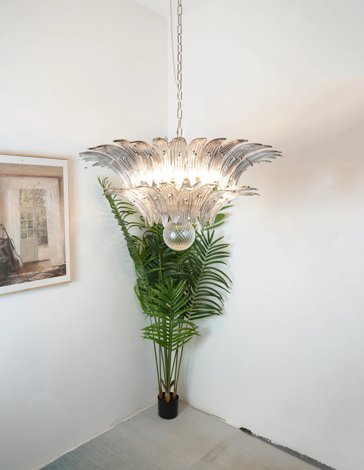 Murano Palmette Smoked Chandelier