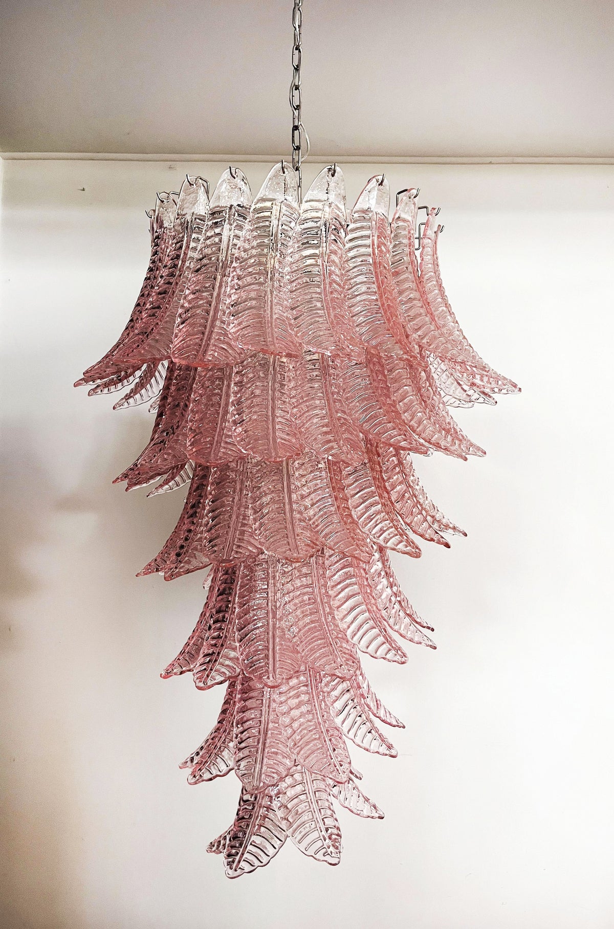 Murano Pink Felch Spiral Chandelier - view 15