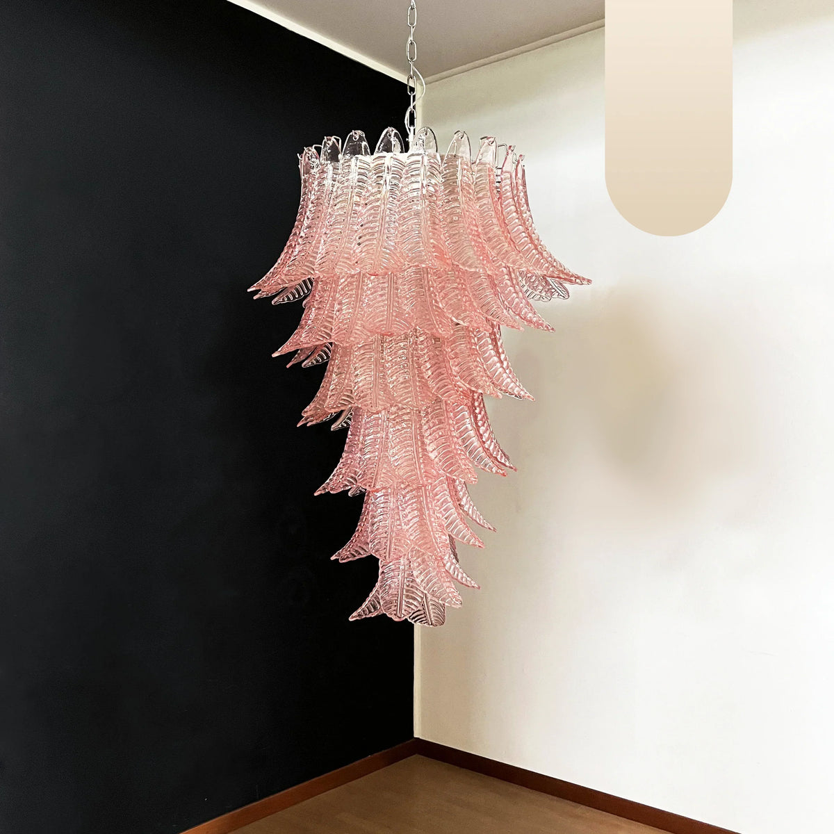 Murano Pink Felch Spiral Chandelier - view 19