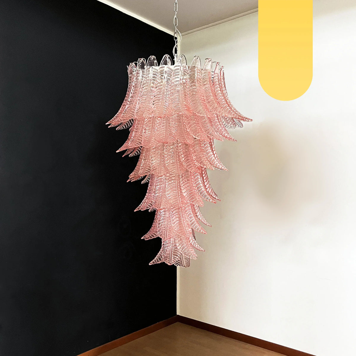 Murano Pink Felch Spiral Chandelier - view 21