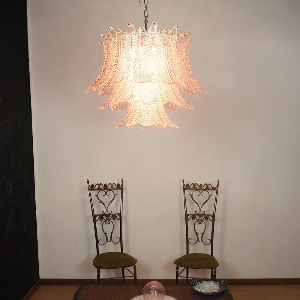 Murano Pink Ferns Glass Chandelier - view 2