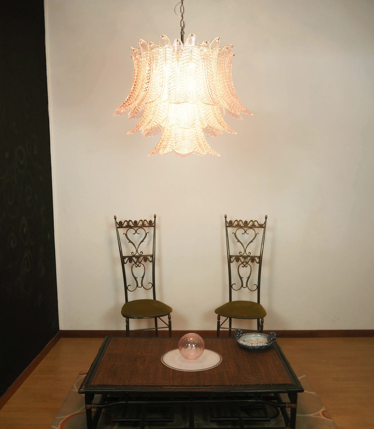 Murano Pink Ferns Glass Chandelier - view 7