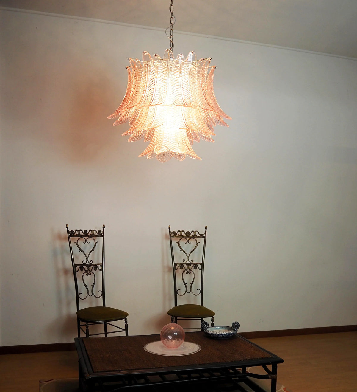 Murano Pink Ferns Glass Chandelier - view 3