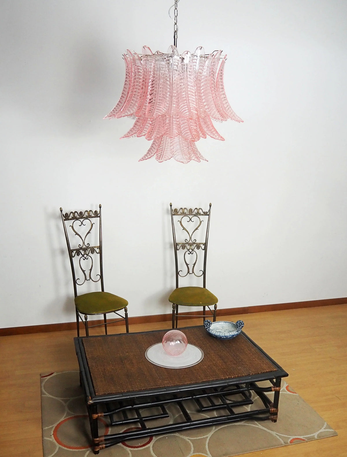 Murano Pink Ferns Glass Chandelier - view 4
