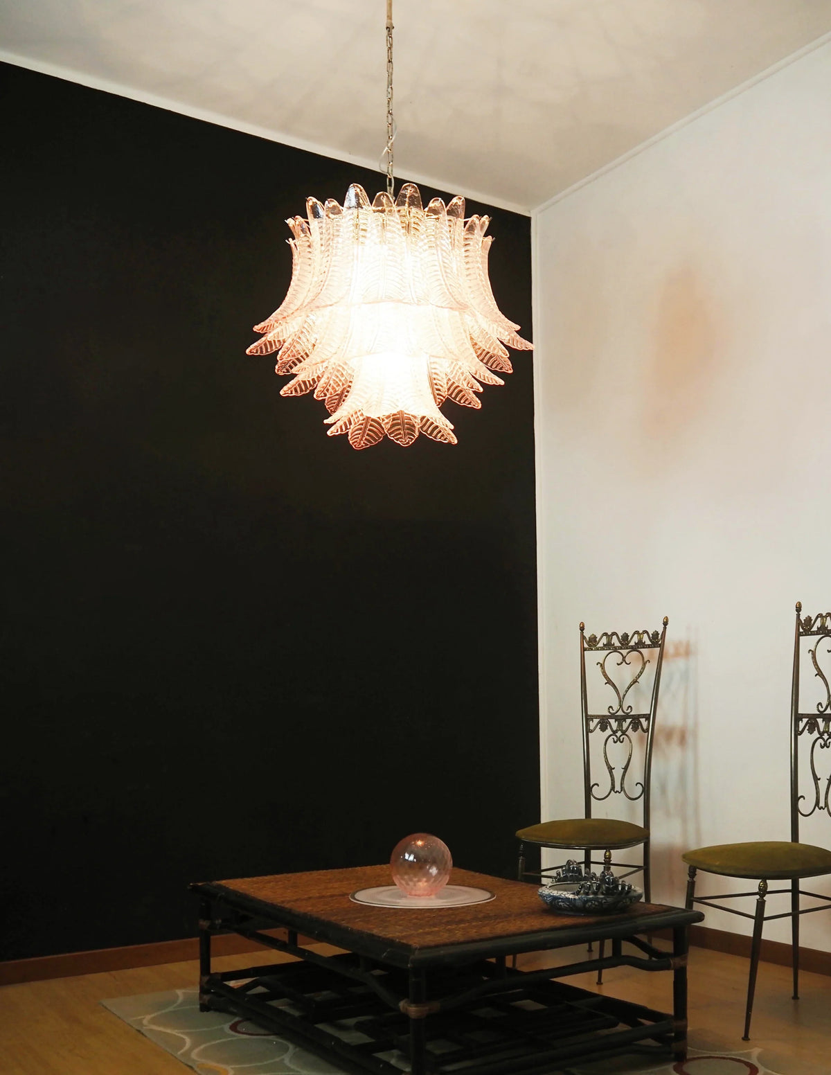 Murano Pink Ferns Glass Chandelier - view 6