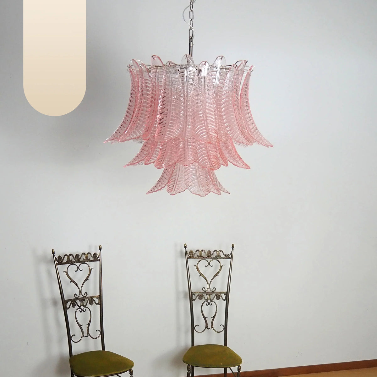 Murano Pink Ferns Glass Chandelier - view 13