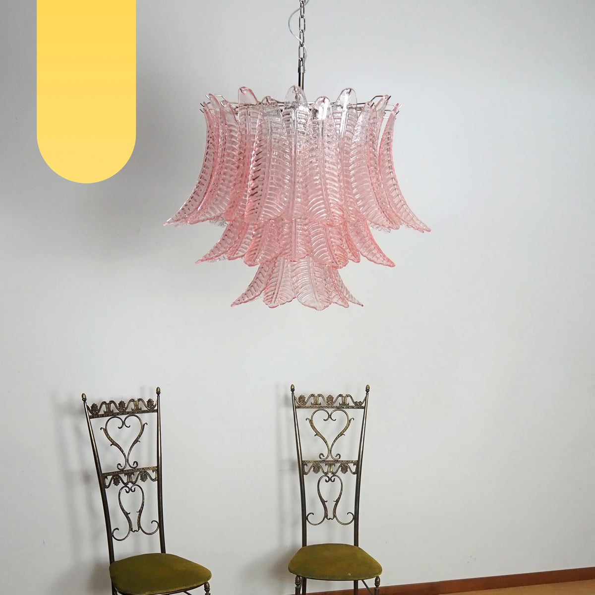 Murano Pink Ferns Glass Chandelier - view 15