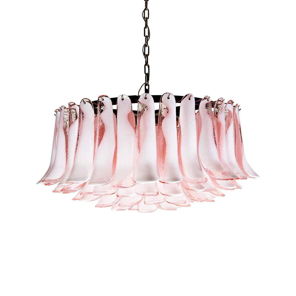 Murano Pink Glass Petal Chandelier - view 15