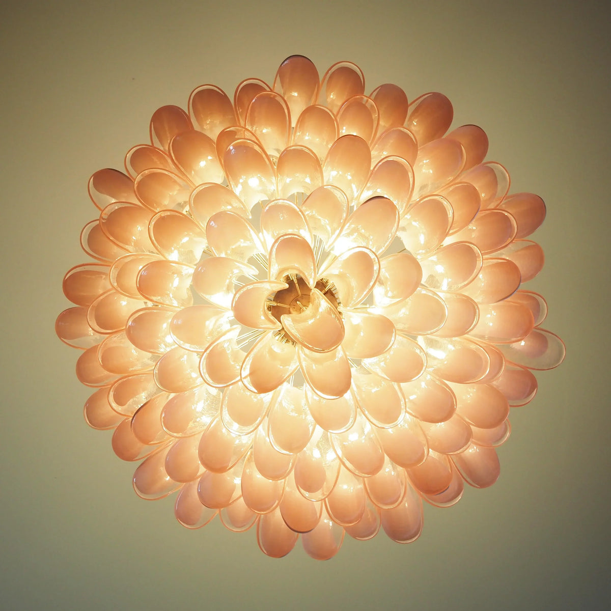 Murano Pink Glass Petal Chandelier - view 10