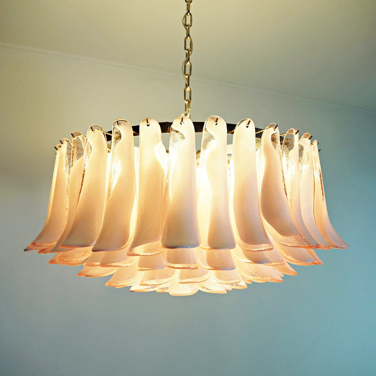 Murano Pink Glass Petal Chandelier - view 8