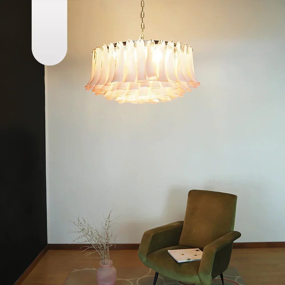 Murano Pink Glass Petal Chandelier - view 13