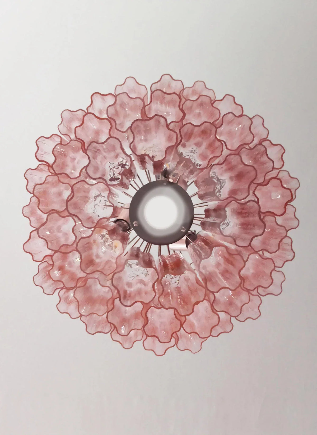 Murano Pink Glass Tube Chandelier - view 20