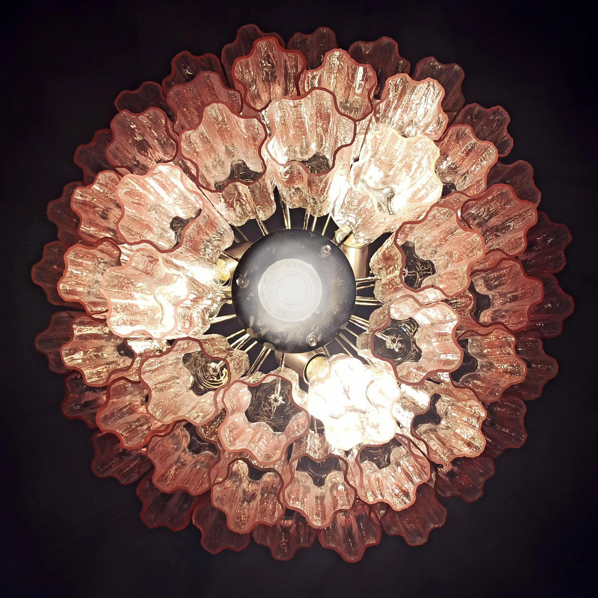 Murano Pink Glass Tube Chandelier - view 19