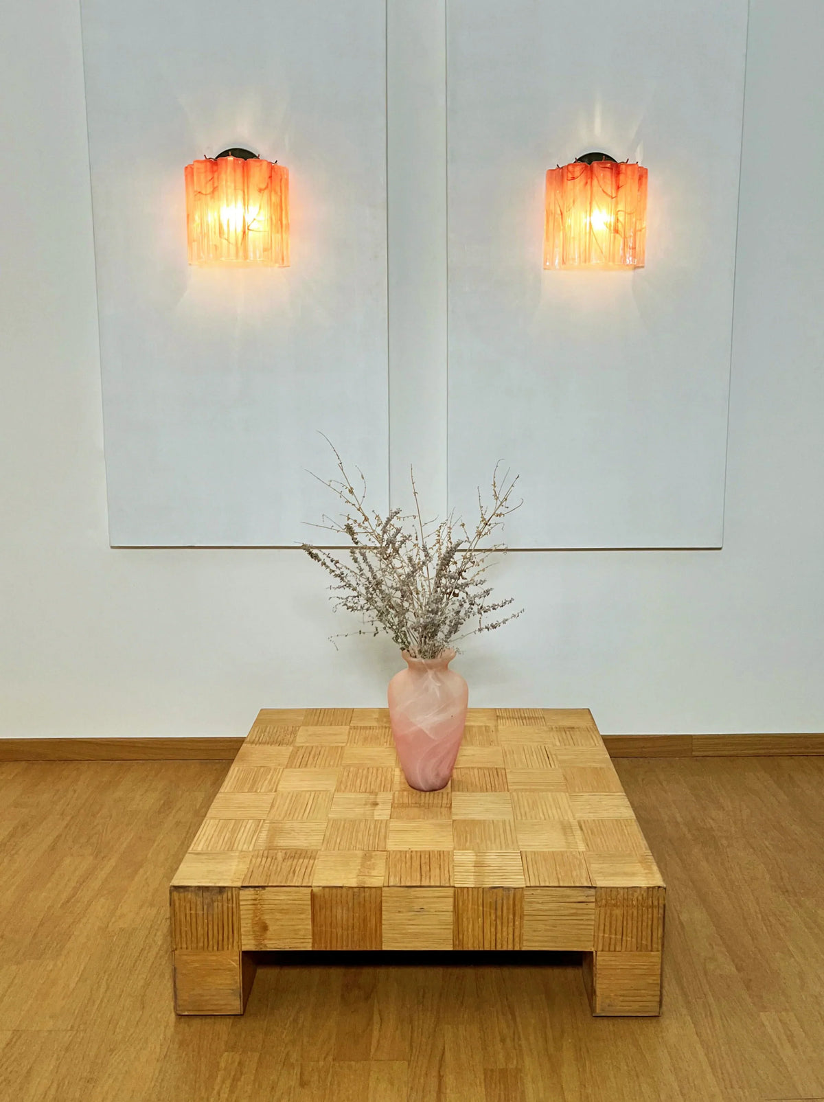 Murano Pink Glass Tube Wall Lamp - view 10