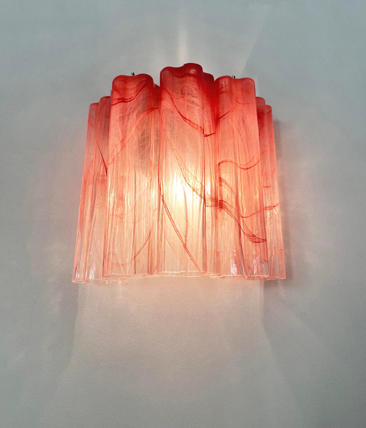 Murano Pink Glass Tube Wall Lamp - view 13