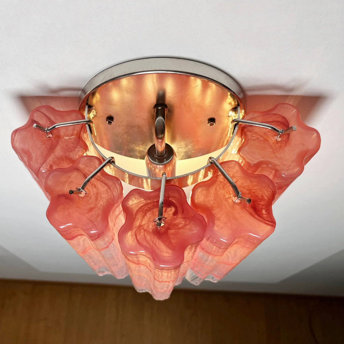 Murano Pink Glass Tube Wall Lamp - view 5