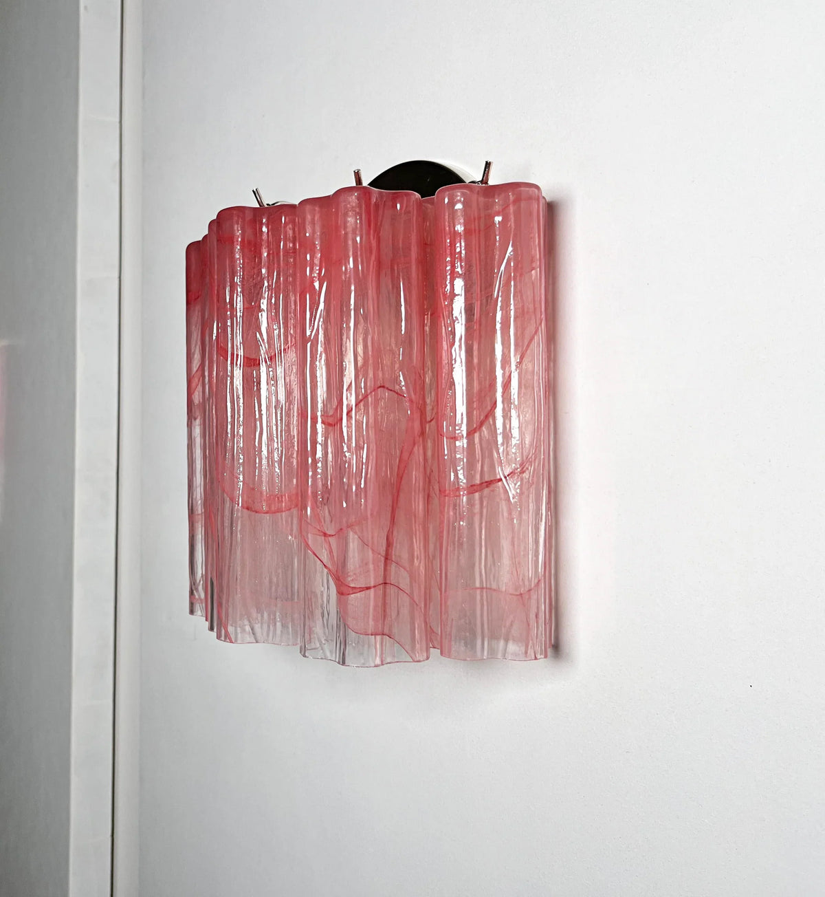 Murano Pink Glass Tube Wall Lamp - view 9