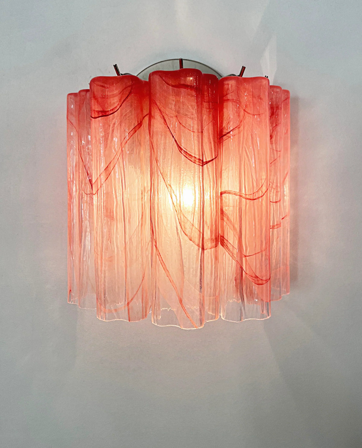 Murano Pink Glass Tube Wall Lamp - view 14