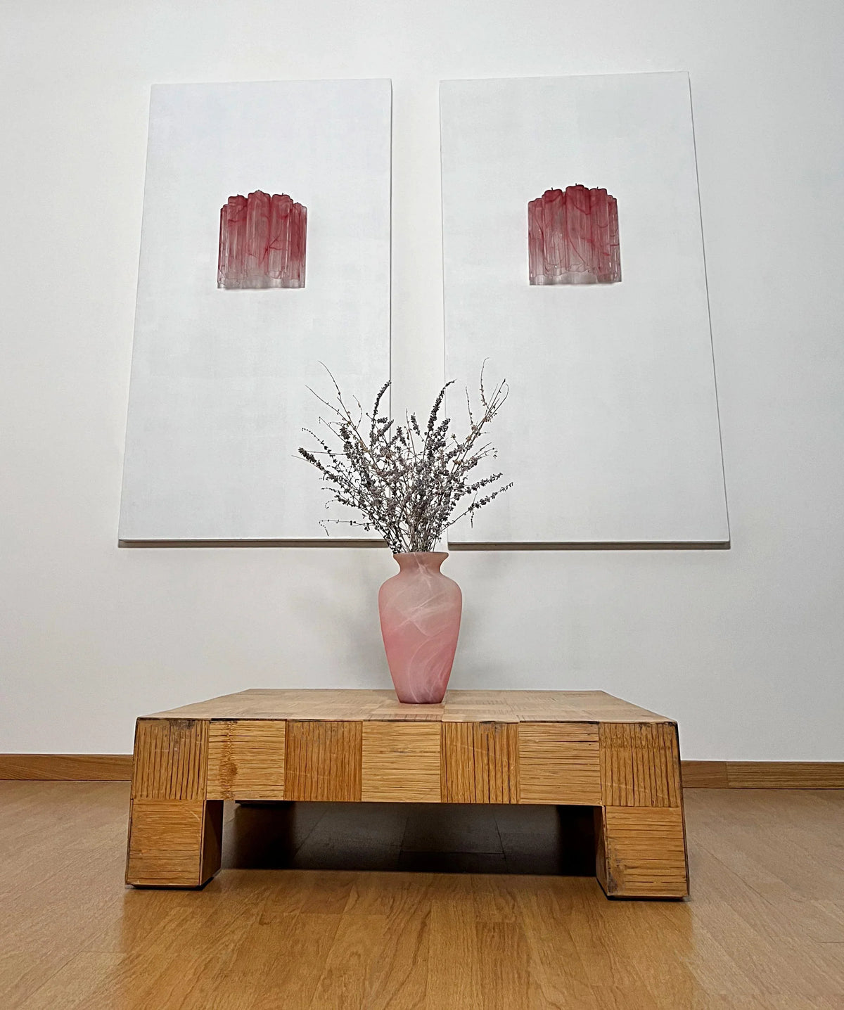 Murano Pink Glass Tube Wall Lamp - view 7