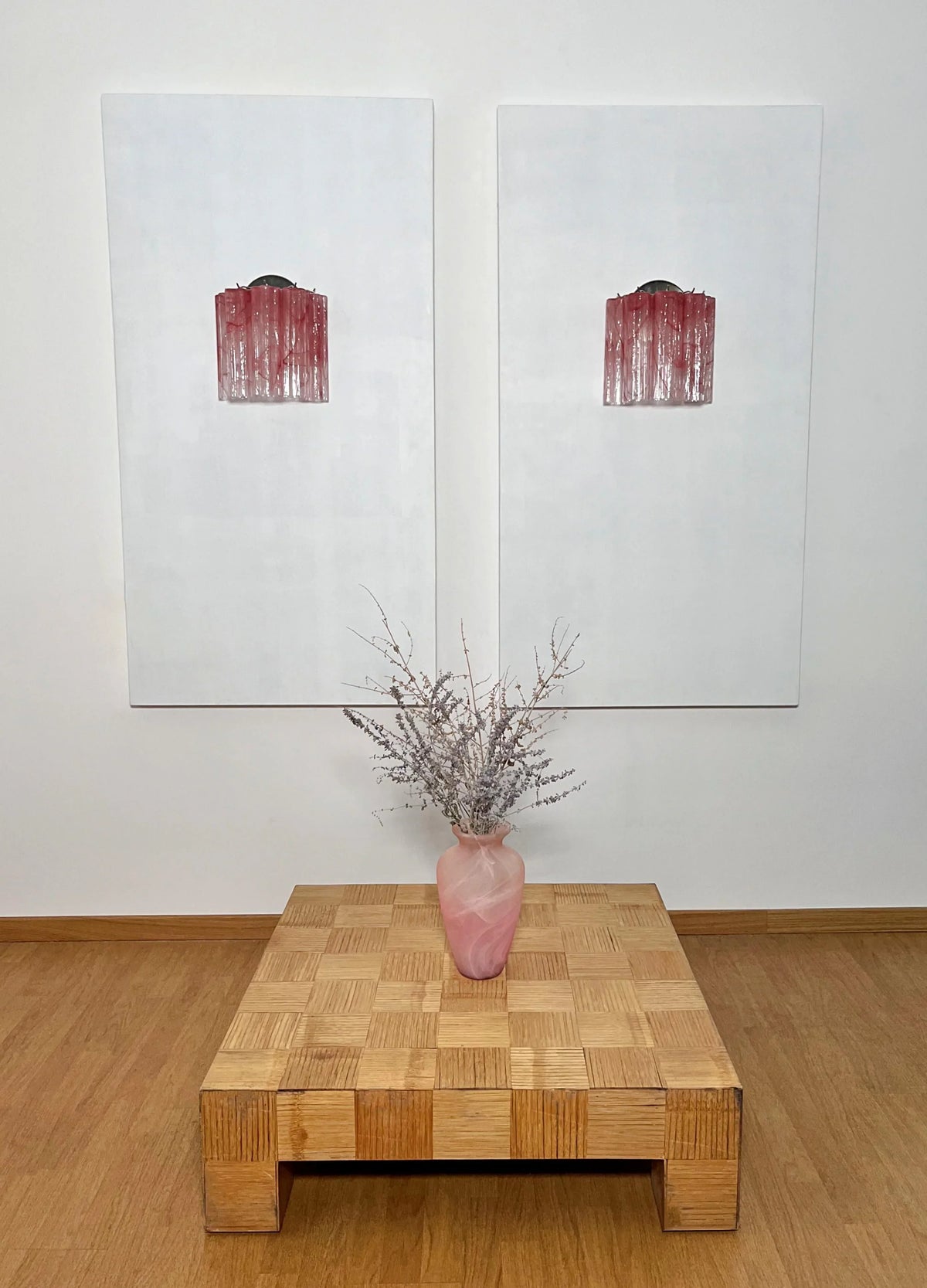 Murano Pink Glass Tube Wall Lamp - view 8