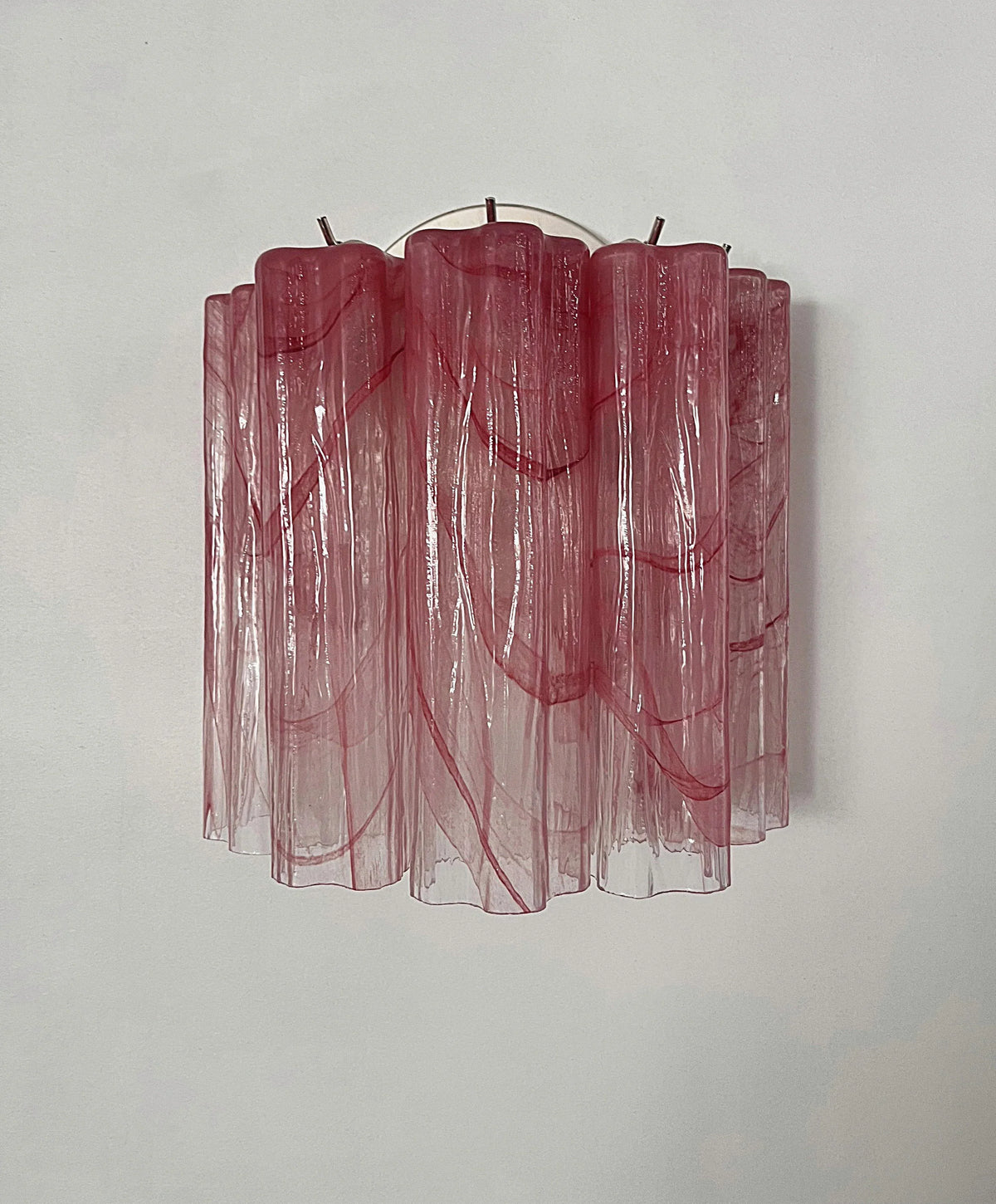 Murano Pink Glass Tube Wall Lamp - view 12