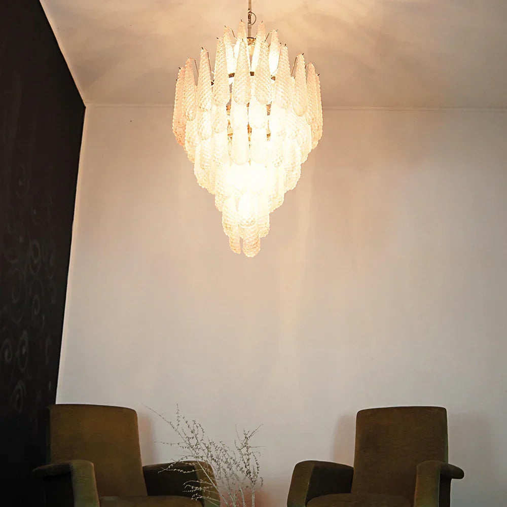 Murano Pink Petals Glass Chandelier - view 2