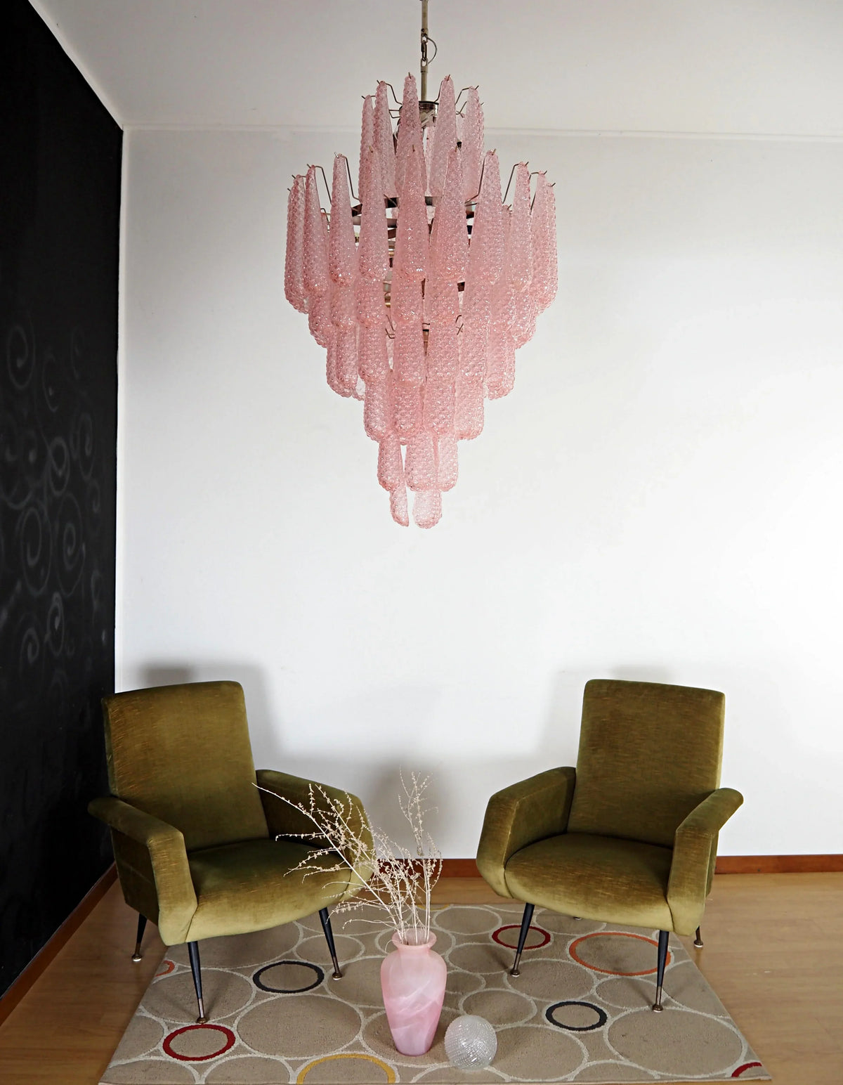 Murano Pink Petals Glass Chandelier - view 5