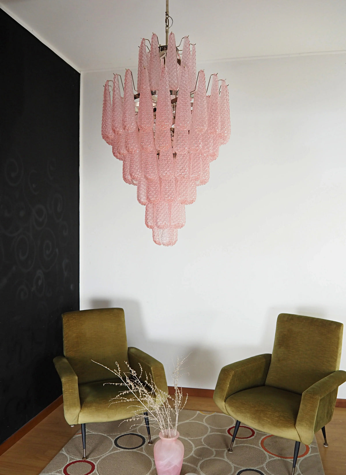 Murano Pink Petals Glass Chandelier - view 6