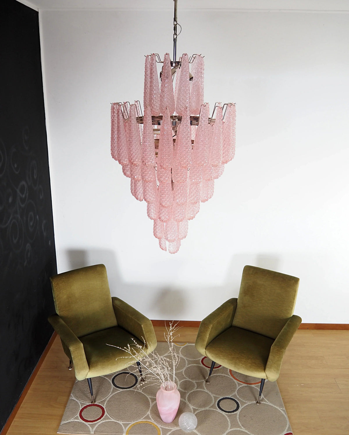Murano Pink Petals Glass Chandelier - view 4