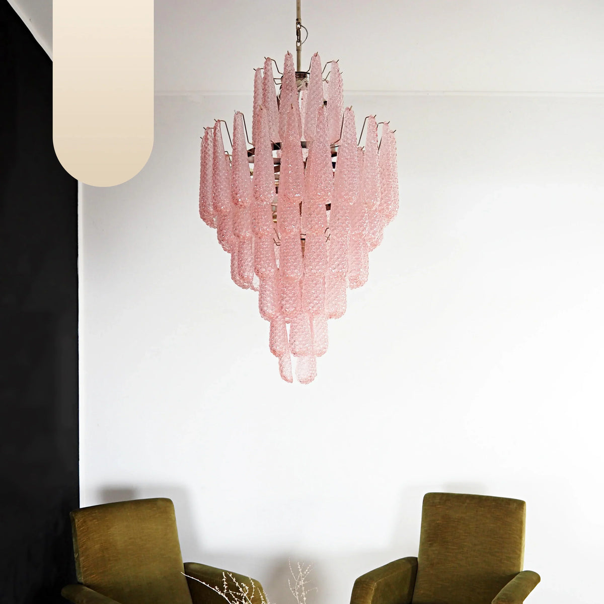 Murano Pink Petals Glass Chandelier - view 14
