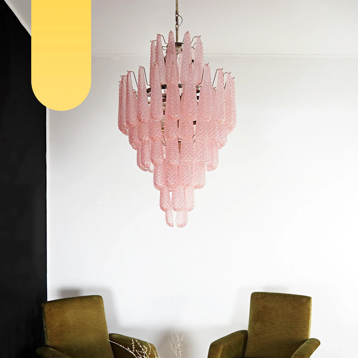 Murano Pink Petals Glass Chandelier - view 16
