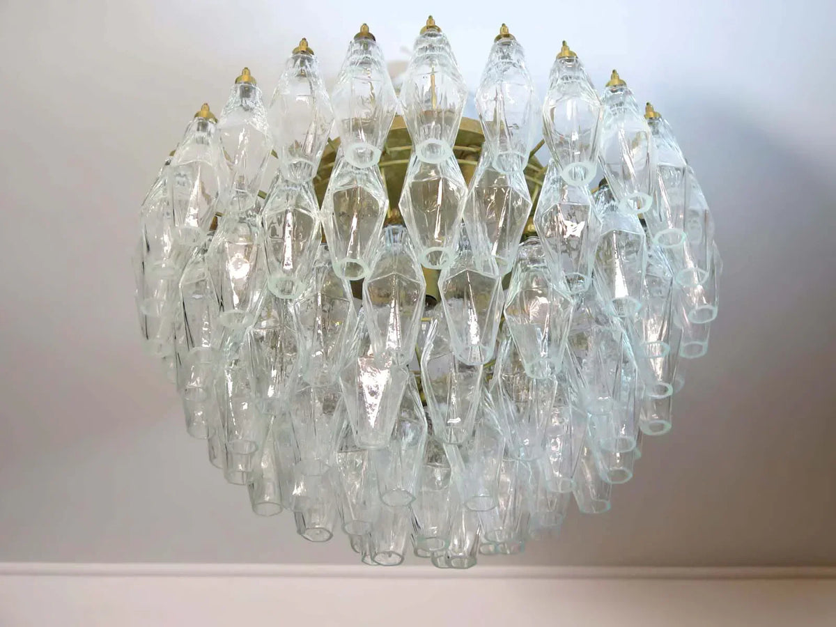 Murano Poliedri Transparent Ceiling Light