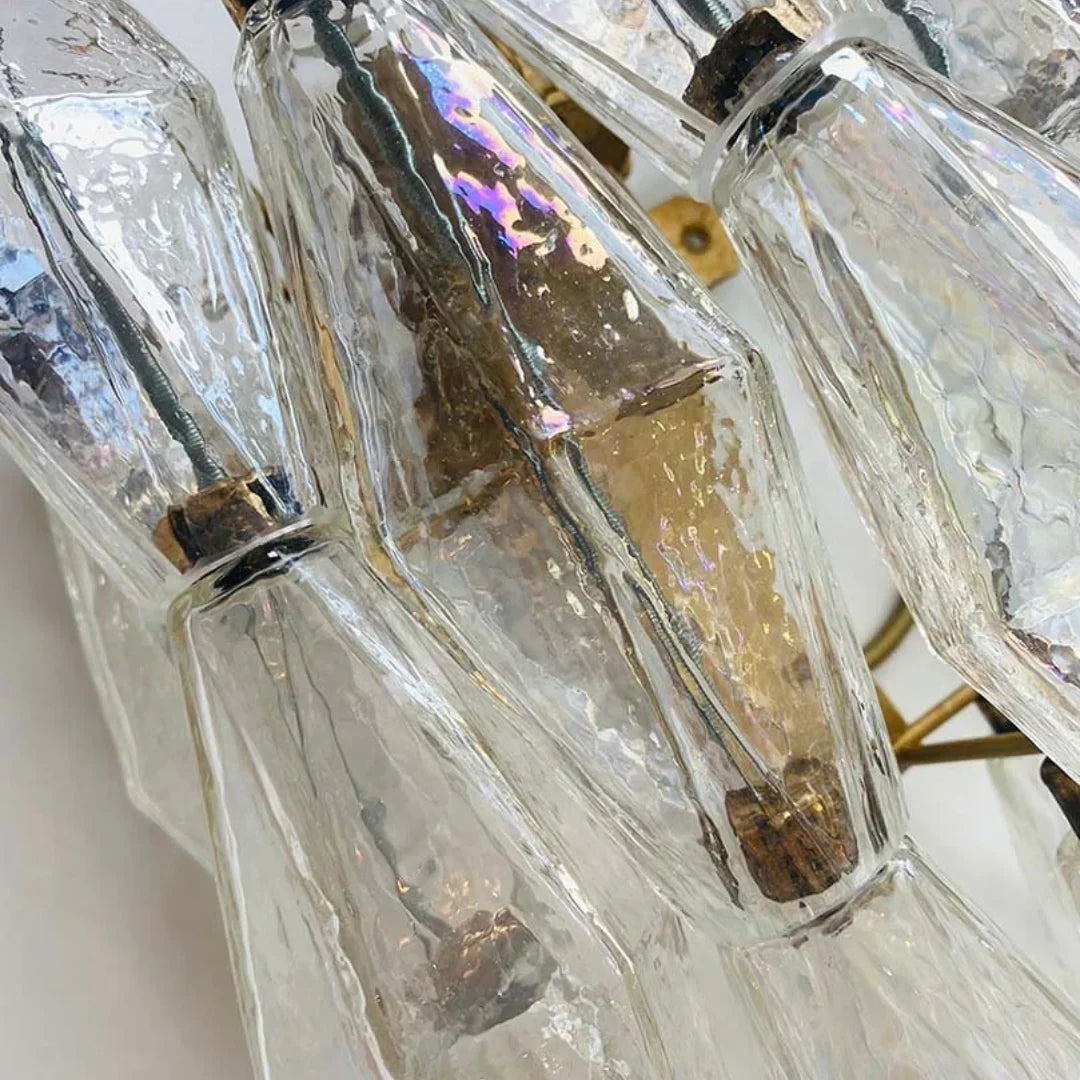 Murano Poliedri Transparent Glass Wall Sconces