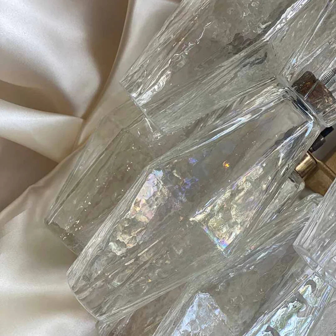Murano Poliedri Transparent Glass Wall Sconces