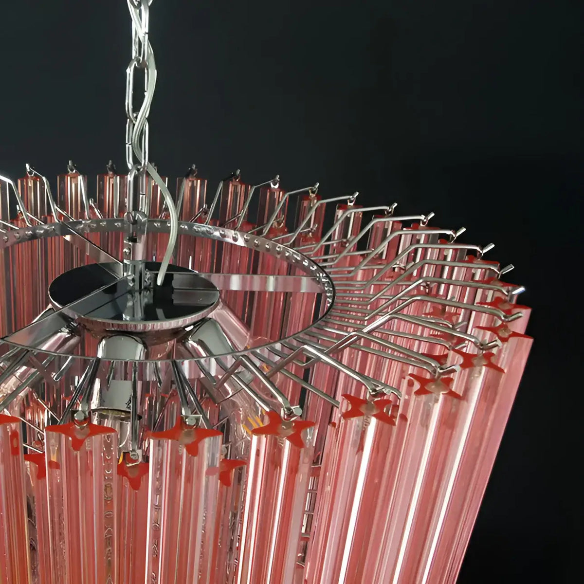 Murano Quadriedri Prisms Pink Chandelier - view 17